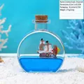 Bouteille de mouvement liquide créative en acrylique avec bateau pirate et dérive bleue - Style Bateau Pirate (Flacon de Parfum-Sunny) / Styles Aléatoires