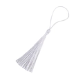 DIY craft bookmark white tassel pendant with a hanging loop for resin silicone molds - Ice Silk Tassel / White