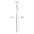 Silver stainless steel butter knife measuring 22cm length and 1.5cm width with 45g weight - Silver Steak Knife