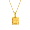 Chaîne en acier inoxydable plaqué or 18 carats avec pendentif carré lettre Q - Lettre Q (SP598G-Q)