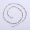 Silver stainless steel tennis necklace with 3mm white cubic zirconia stones and lobster clasp - 4mm 45+5cm / Steel