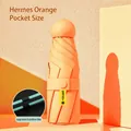 UPF50+ portable pocket sun umbrella in orange color with windproof fiber ribs - Bright Orange (Double Keel)