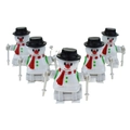 5-piece set of mini walking snowman wind-up toys with ski gear for Christmas gifts - Wind-up Skiing Snowman