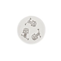 White silicone mold featuring three skull and crossbones cavities for Halloween baking - 3# Skull / Gray
