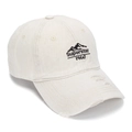 Detail of distressed brim and Superstar 1960 embroidery on a cream vintage cotton cap - One Size (56-60cm Adjustable) / Off White