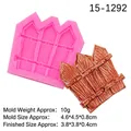 Pink silicone fence mold for DIY cake fondant, 4.6x4.5x0.8cm size and 10g weight - Pink
