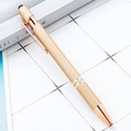 Multi-function matte champagne gold stylus pen with elegant rose gold metal accents - Lined Style (ai-Black Ink) / Champagne Gold