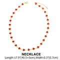 Elegante goldene Halskette mit roten herzförmigen Zirkonsteinen und Karabinerverschluss - Halskette / Goldene Halskette-Roter Zirkonia