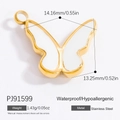 Colgante de mariposa de acero inoxidable dorado con esmalte blanco y medidas - Estilo Mariposa Dorada (PJ91599)