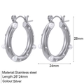Silberne Edelstahl-Ohrringe mit weißen Perlen und kleinen funkelnden Strasssteinen - Weißer Zirkonia + Perle Stahlfarbe