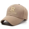 Khaki Baseballkappe mit R RELAXATION Stickerei aus atmungsaktivem Stoff für Freizeit - Verstellbar / Dunkelbeige
