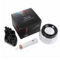Electric makeup brush cleaner set with white handle and transparent cleaning bowl - Gen 1 Battery White