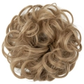 Light brown curly synthetic hair bun extension for women with high-quality voluminous texture - 18/22 Ash Blonde Mixed Honey