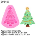 Roze siliconen kerstboomvorm met een afgewerkt groen decoratief boommonster - Stijl 2 (B467) / Roze