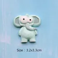 Cute mint green resin elephant flatback charm for DIY crafts, measures 3.2x3.3cm - Mr. Elephant
