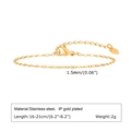 Bracelet minimaliste en acier inoxydable doré 1,5mm avec breloque gravée K18 - Style 2 (Chaîne O-Link) / 16-21cm (1.5mm de Large) / Bracelet