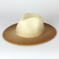 Eleganter Filzhut mit Farbverlauf und breiter Krempe für Herren und Damen im Freien - Verstellbar / Creme zu Braun Farbverlauf
