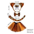 Tiger costume set with headband, bow tie, tail, mask and tutu skirt for kids - Tiger 5-Piece Set (Headband+Nose+Bowtie+Tail+Skirt)