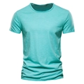Detailed texture of slub cotton on mint green V-neck t-shirt with invisible mannequin - F038-light Green / 3XL
