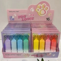 Cat paw highlighter set with diamond chisel tip in assorted pastel macaron colors - 4 Pcs/Set Cat Claw Diamond Highlighters