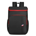 Zaino termico nero per picnic con dettagli rossi e scomparto principale capiente - Nero Rosso