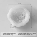 Translucent rose flower silicone mold with 8.5x8.5x4.2cm dimensions for DIY candle making - Peony Style (J-0699-1)