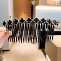 Elegante pettine per capelli con dieci motivi a quadrifoglio nero e bordo dorato - Stile Trifoglio Nero