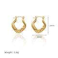 Goldene 18K Edelstahl Hufeisen-Ohrringe mit gehämmerter Struktur im Vintage-Stil - Gold