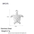 Silver stainless steel turtle pendant charm DFC57S 13mm for DIY jewelry making - Silver Sea Turtle (DFC57S)
