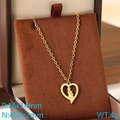 Minimalist 18K gold stainless steel heart mom pendant necklace in brown gift box - Mother And Child Hugging Heart Silhouette (KN292746-Z)