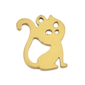 Minimalist golden stainless steel cat-shaped pendant accessory for DIY jewelry making - Cat / Gold