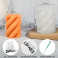 Spiral Silikonform-Set für Kerzen mit Dochten, Halter und fertiger Stumpenkerze - Spiralen-Säulen-Kerzenform + Werkzeugset 1