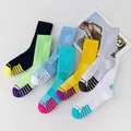 Pack of six multi-colored mid-calf sports socks with cushioned soles and ribbed cuffs - Crew Socks / Multicolor