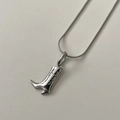 Pendente stivale da cowboy argento su catena a serpente con motivi vintage - Stivale da Cowboy / Argento