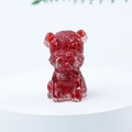Mini red crystal Schnauzer figurine with a faceted resin texture for home decoration - 19 Red Liuli