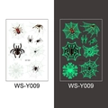 Luminous spider web temporary tattoos glowing in the dark for Halloween parties - Spider Web Style (WS-Y009)