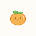 Cute cartoon orange illustration gift tag for wedding favors and birthday greeting cards - PP Orange Style