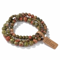 Three-piece multi-color natural gemstone beaded elastic bracelet set with paper tags - 19cm 3-Piece Set - Multicolored Natural Stone