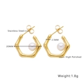 Polished stainless steel gold hoop earring details with dimensions 20mm and 2.5mm - Bamboo Shape Pearl Style (E183)
