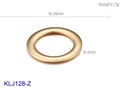 Golden hollow Roman letter titanium steel ring pendant with 35mm diameter and 7g weight - 35mm Gold Smooth Round Ring Accessory (KLJ128-Z)