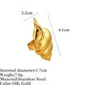 Anello a stella marina in acciaio inossidabile placcato oro 18K con misure indicate - Conchiglia Oro Lucido (JZ-YS451)