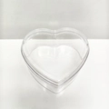 Compact heart-shaped clear plastic storage box with lid for organized small items - Heart / White