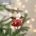 Christmas iron angel pendant with red dress and golden wings on festive tree - Angel