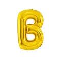 Golden foil letter B balloon for birthday parties with a glossy metallic finish - 32' Gold Chubby Letter Aluminum Foil Balloon (b)