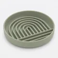 Eco-friendly silicone slow feeder mat for dogs with arched ridges in sage green color - High Quality Bowl / Morandi Green