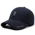 Berretto da baseball in pile scuro con patch B.RECLUSIVE e ricamo sulla visiera - Regolabile / Blu navy