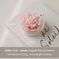 Pink succulent-shaped scented candle in a glass jar with English Pear & Freesia fragrance - Pink Carnation