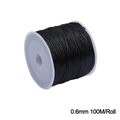 Black 0.6mm elastic crystal bead cord on 100M roll for jewelry making and bracelets - 0.6mm Black approx 100m/Roll