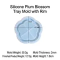 Molde de silicona flor de ciruelo azul claro para bandejas de resina epoxi DIY - Flor con Borde