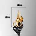 Goldener Scheren-Ohrstecker aus Edelstahl mit detaillierten Größenangaben - Gold Schere Stil (S300)